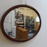 Antique mahogany oval mirror