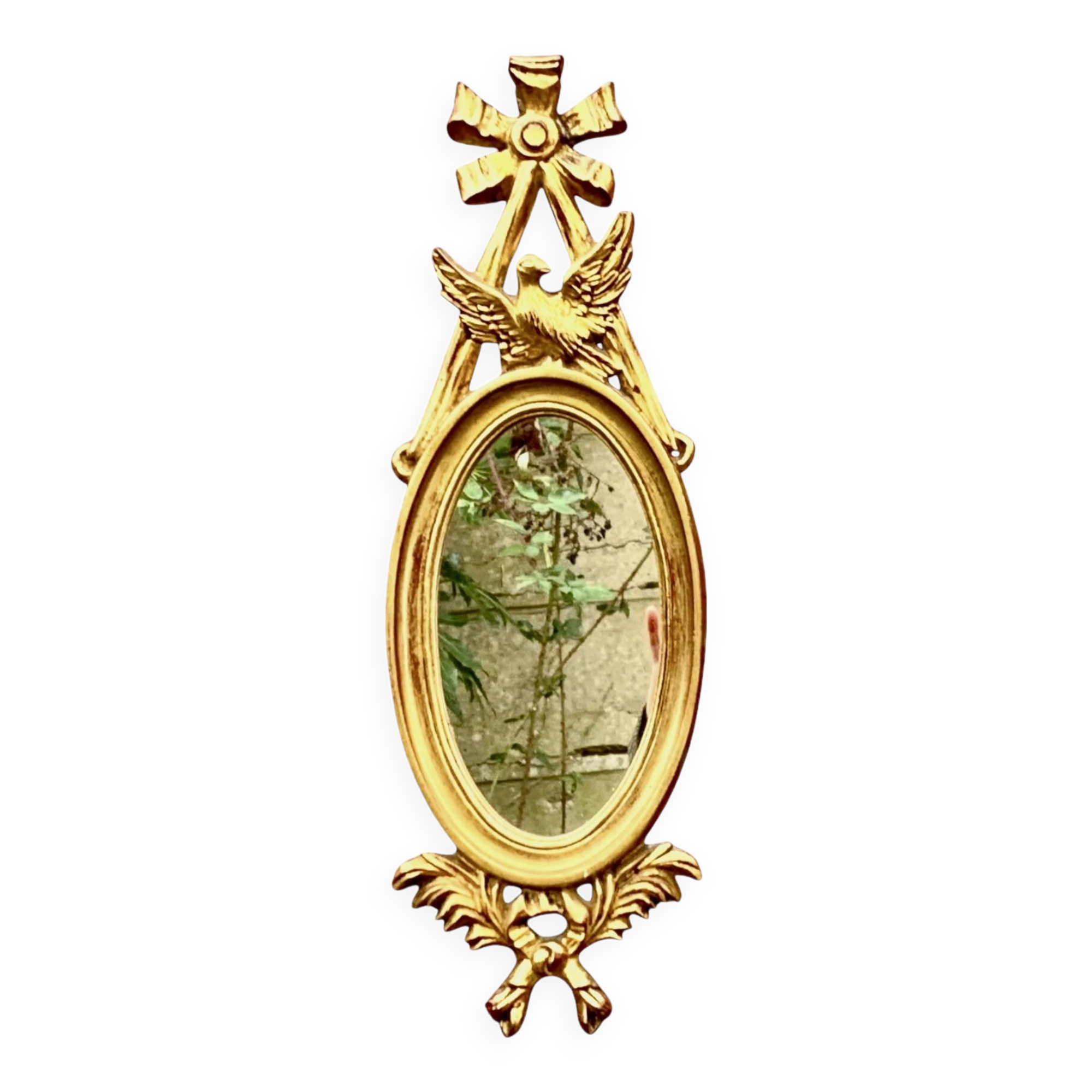 Miroir mural vintage style Empire en résine dorée
