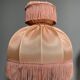 Pair of vintage bedside lamps with pink fringes