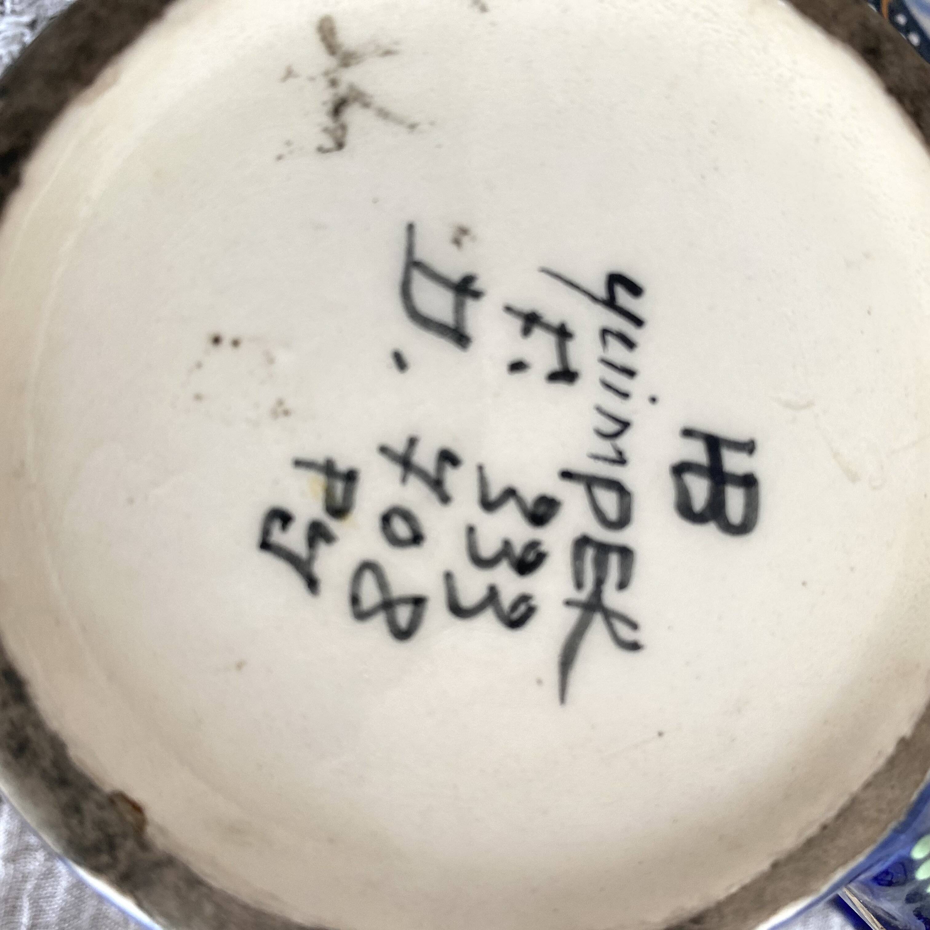 Large HB Quimper cup with saucer