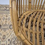 Fauteuil en Rotin Bambou vintage 1950s design -H85cm