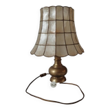 Mother-of-pearl brass pagoda lamp