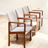 Suite de quatre fauteuils de Dyrlund en teck