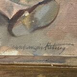 Canvas painting signed Le retourneur