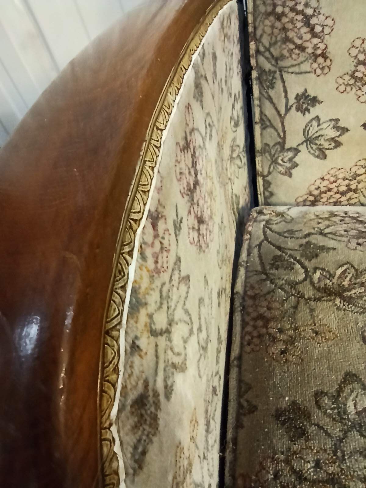 Art Deco armchair with system - original floral velvet fabric