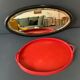 Old oval mirror 30s black wood