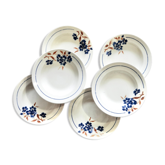 Lot 6 assiettes creuses Badonviller