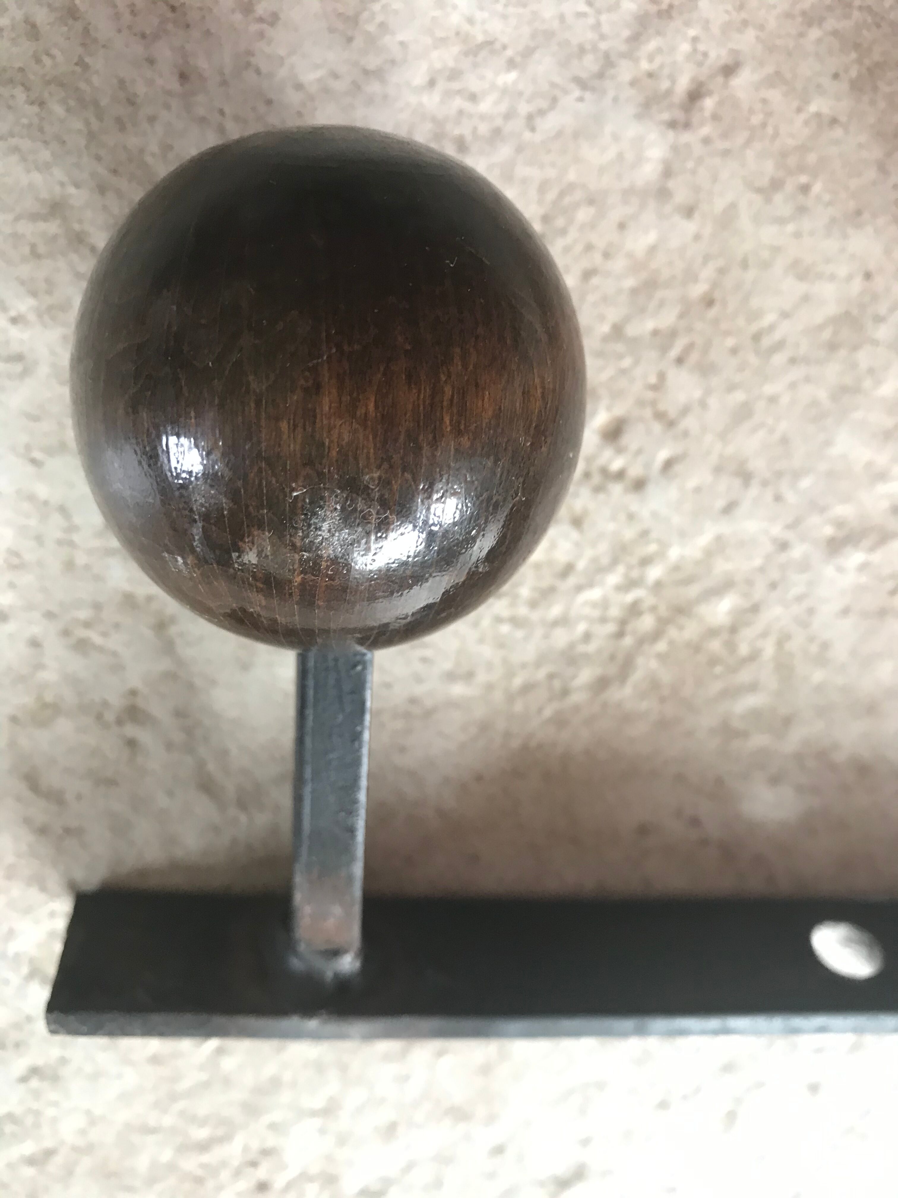 Vintage wood and metal coatrack