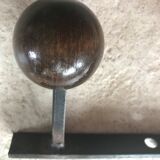Vintage wood and metal coatrack