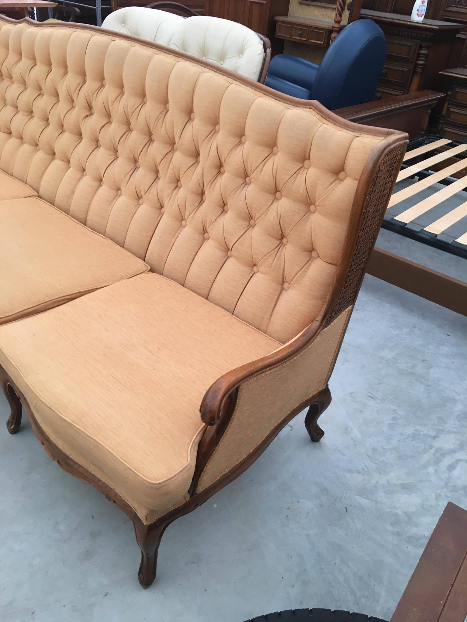 Mid-Century Italian Velvet Sofa Paolo Buffa Style 1950s