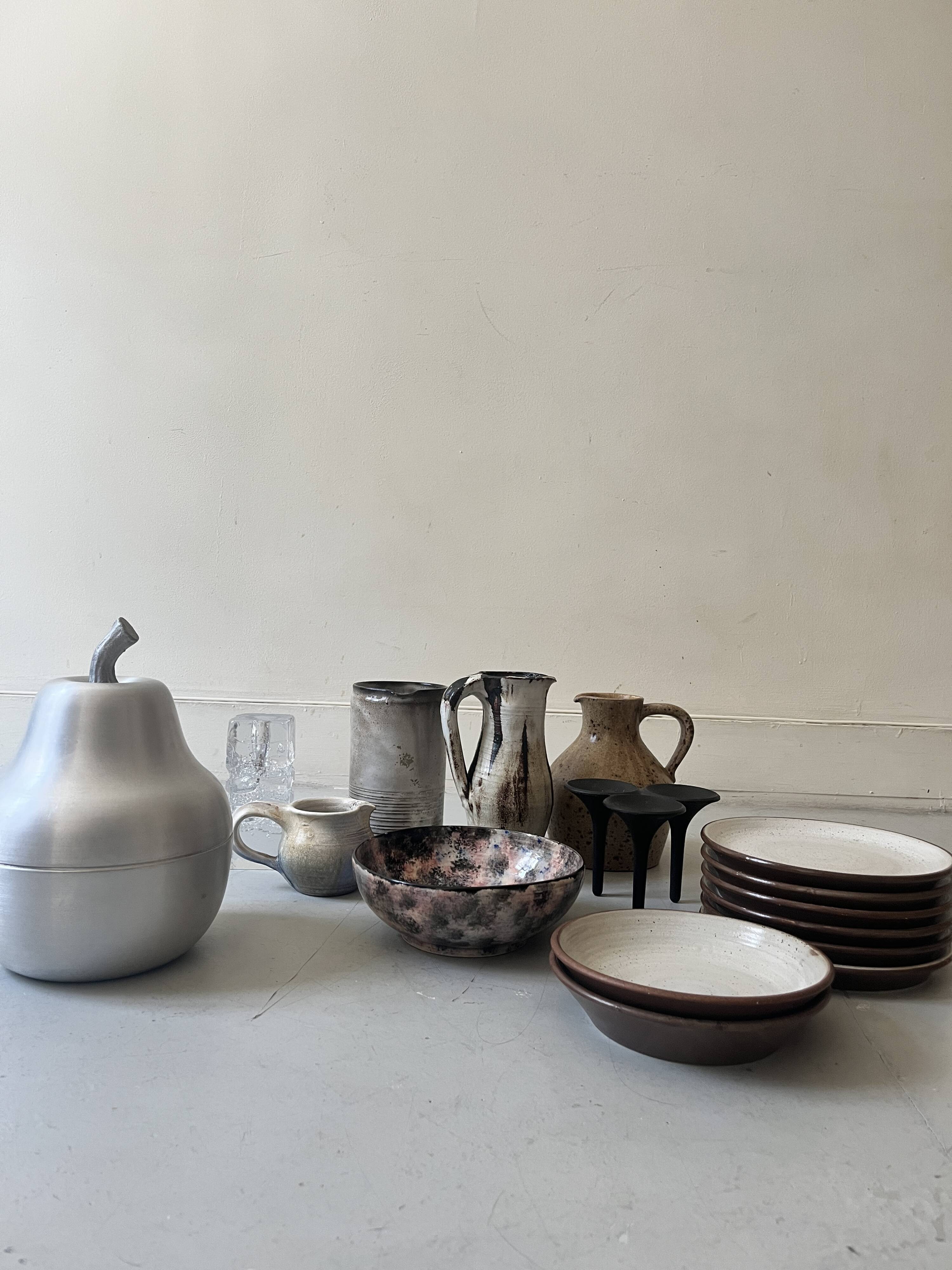 enameled and signed ceramic carafe, 1950