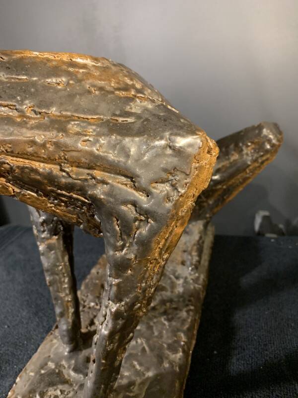 Animal Sculpture Dog, Glazed Stoneware, Unique Piece, 1960s