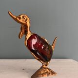 Duck with a bow tie, original sculpture by Yves LOHÉ
