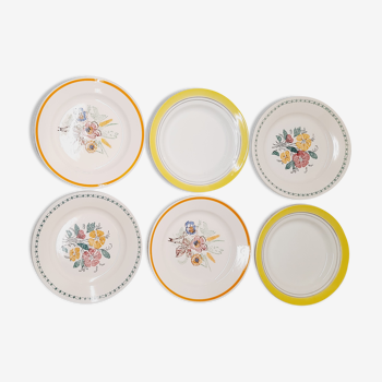 Set 6 mismatched plates