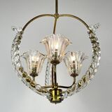 Murano glass chandelier by Ercole Barovier, Barovier & Toso, 1930s.