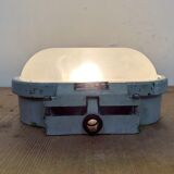 Industrial Cast Aluminium Wall Light with Milk Glass from Elektrosvit, 1970s