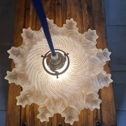 Suspension abat-jour vintage en verre dépoli