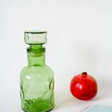 Carafe en verre bullé vert 1970