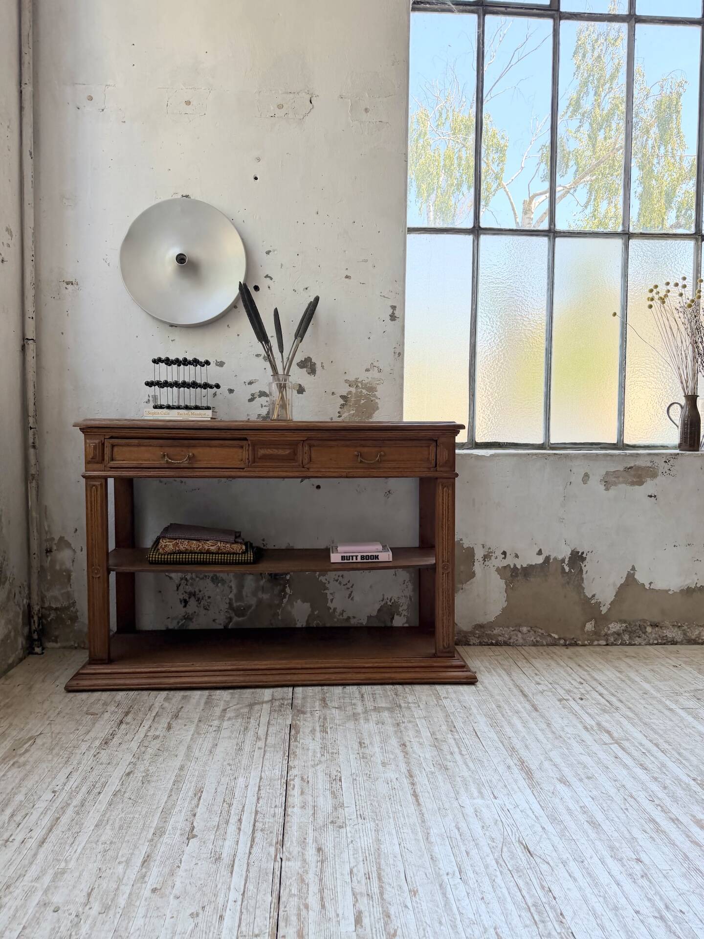 19th-century oak console table