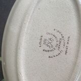 Two Loire ceramic serving dishes 1713 Saint Amand France earthenware, vintage hand painted