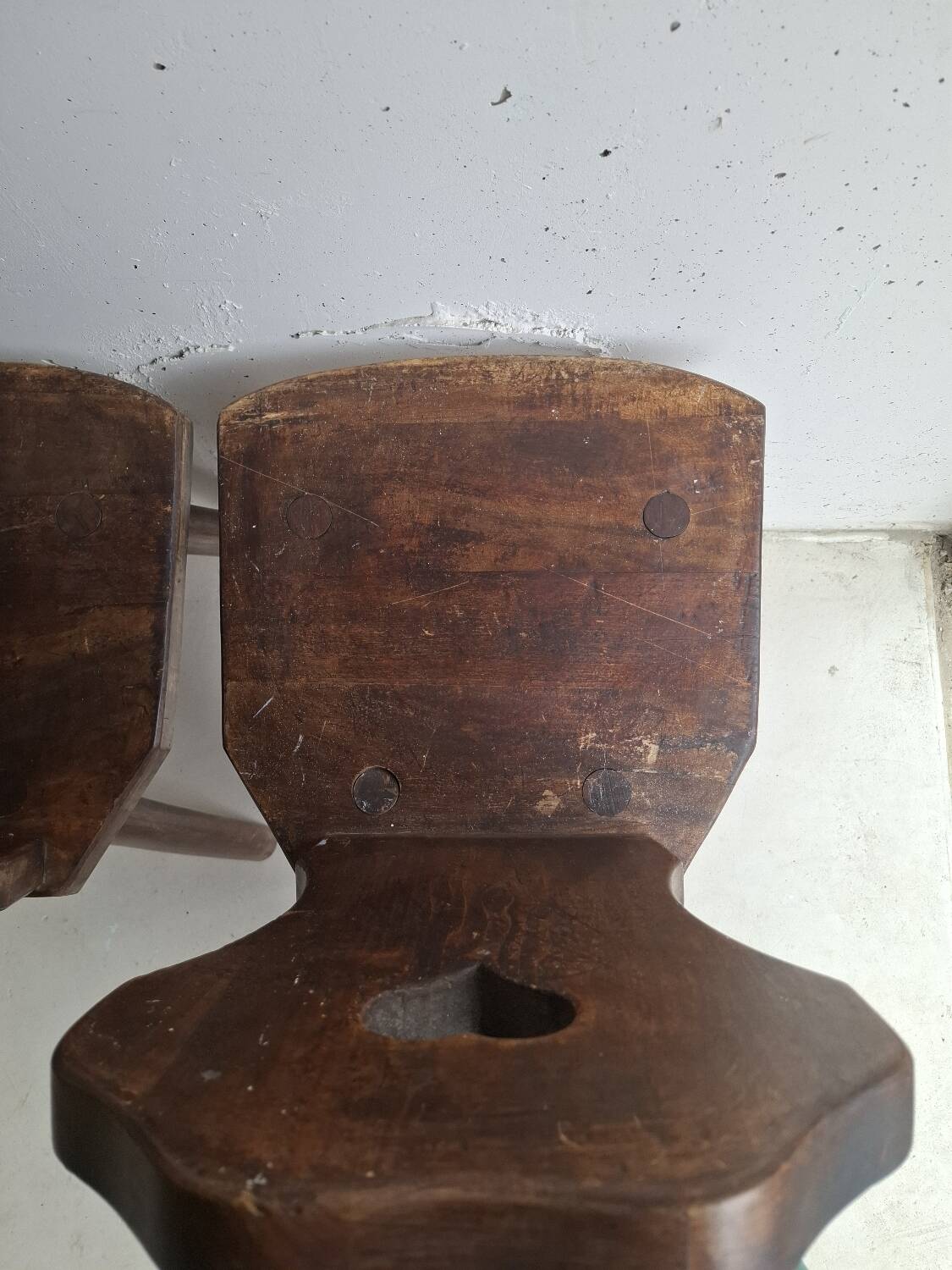 Pair of antique Alsatian wooden chairs