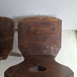 Pair of antique Alsatian wooden chairs
