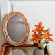 Oval rattan mirror from the 60s
