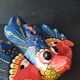 Ancient Balinese mask carved and painted – Stylised peacock – Art p