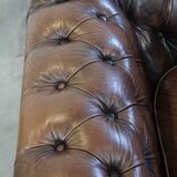 English Chesterfield armchair in sheepskin