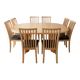 Skovby dining table and 8 vintage Scandinavian style wooden chairs.