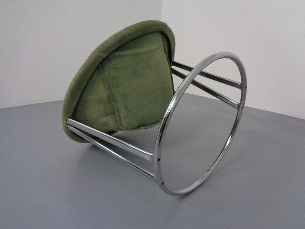 Vintage Suede Lounge Chair by Lusch Germany, 1960s