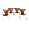 Set de 4 chaises "modèle 7" Arne Jacobsen, Danemark, 1950