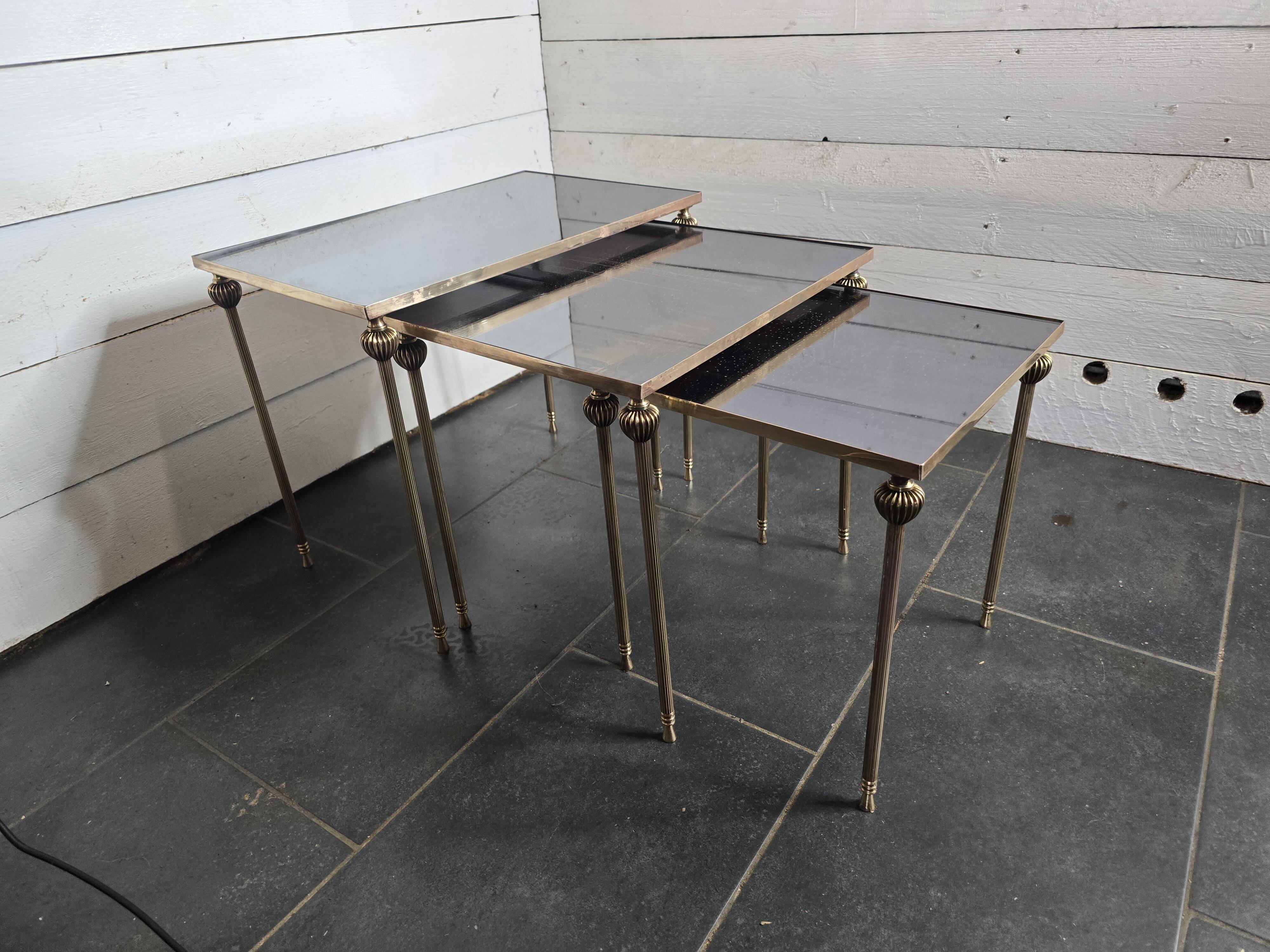Vintage brass nesting table from the 60s