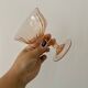Set of 6 vintage rosaline champagne glasses