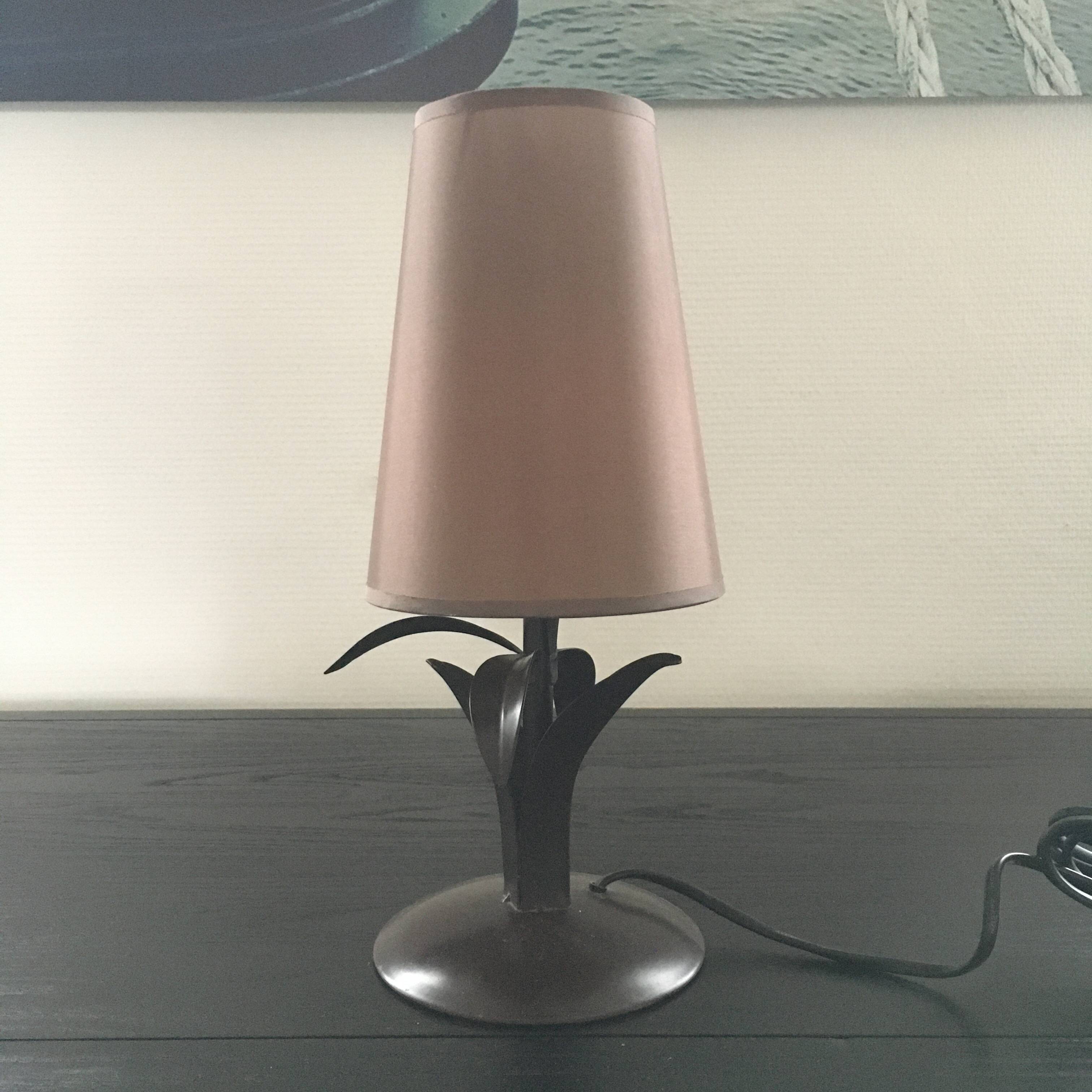 Palm tree lamp in metal and silk