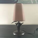 Metal and silk palm lamp