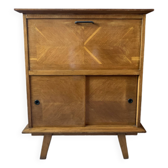 Vintage sideboard / bar cabinet from the 50s in golden oak
