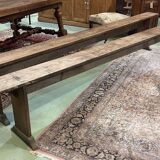 Pair of late 19th century farmhouse table benches in fir
