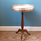 Pedestal table Oak and marble Louis XVI style