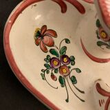 Candle holder or cellar rat in polychrome earthenware