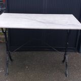 Cast iron and marble bistro table