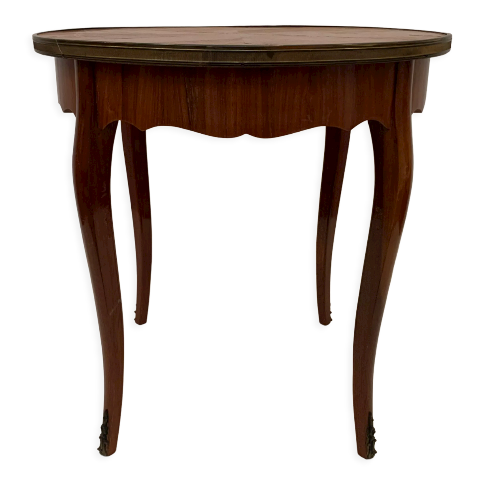 Round pedestal table Louis XV style veneer of rosewood XX century
