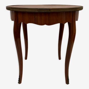Round pedestal table Louis XV style veneer of rosewood XX century