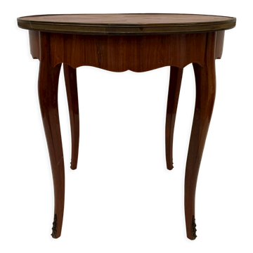 Round pedestal table Louis XV style veneer of rosewood XX century