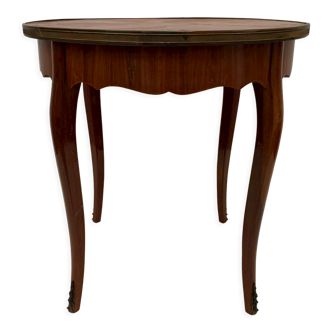 Round pedestal table Louis XV style veneer of rosewood XX century