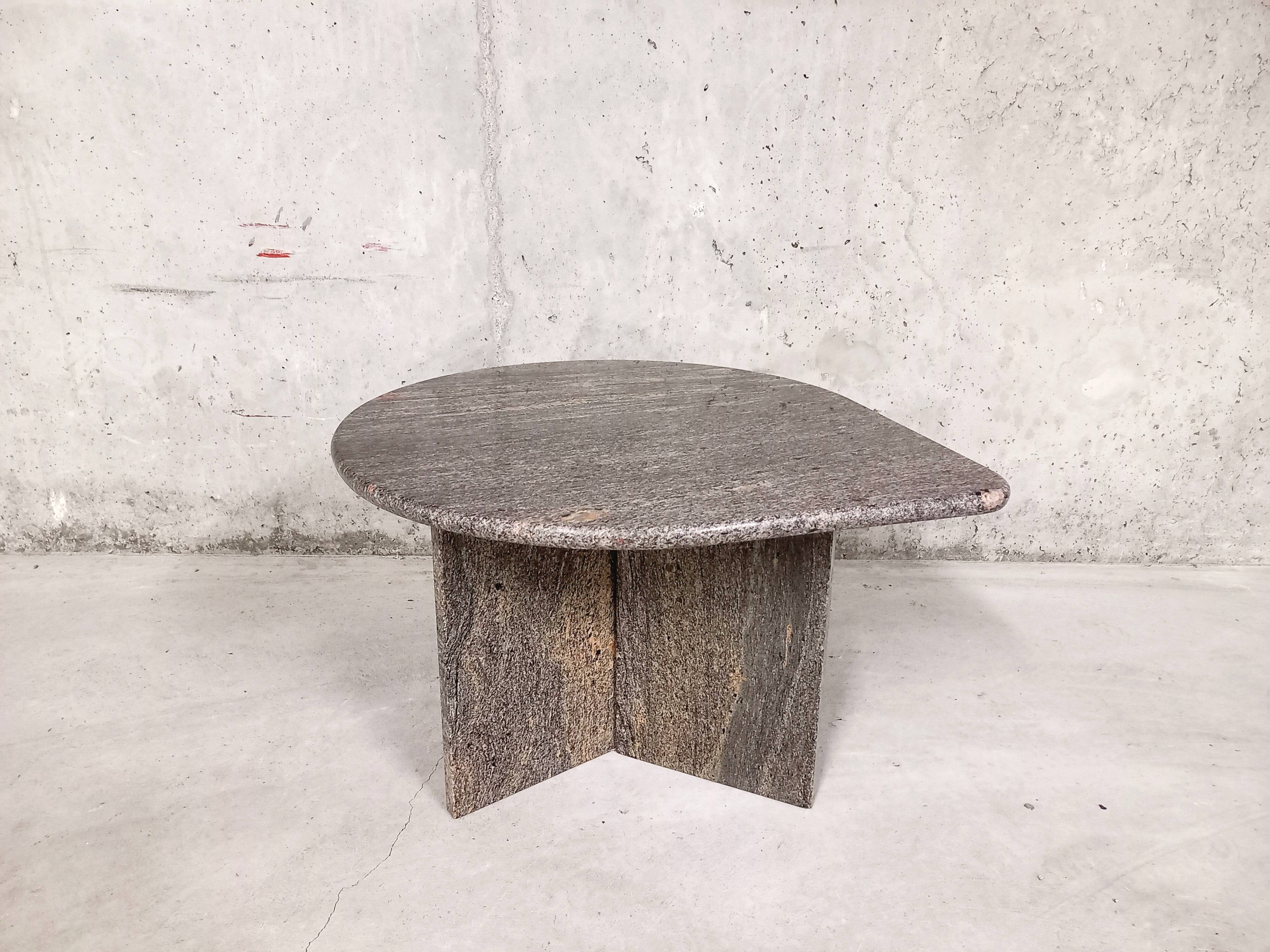 Vintage coffee table in gray granite 70s