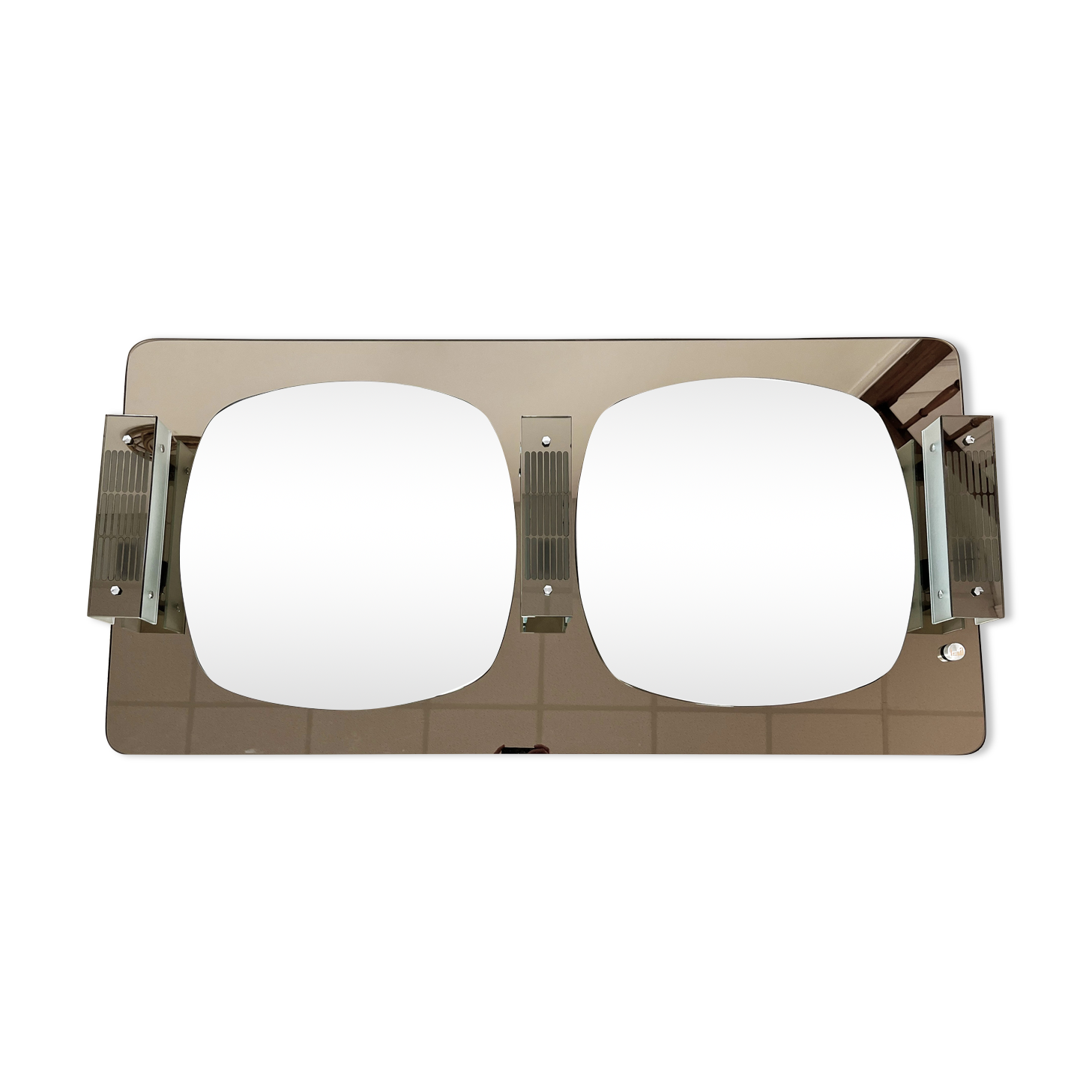 Miroir double glace vintage années 70