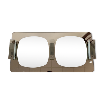 Miroir double glace vintage années 70
