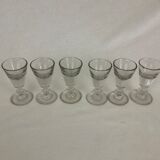 Lot de 6 verres cul épais bar bistrot ancien vintage