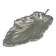 Pretty silver-plated metal leaf-shaped dish - Dimensions 30 x 18 cm